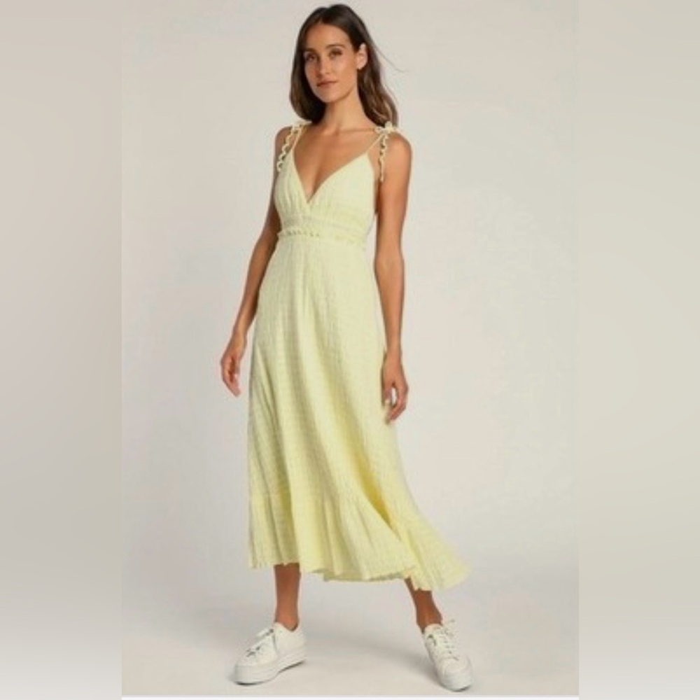 Lulus butter yellow midi dress